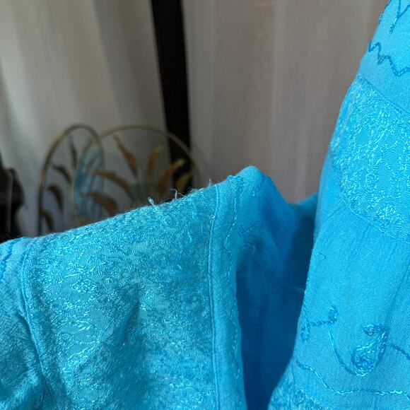 Free Size Boho Gypsy Blue Festival Skirt Size XS-L Flowy 100% Rayon - Picture 4 of 8
